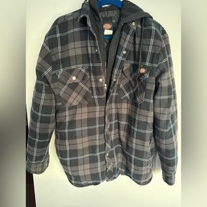 Dickies Flannel Jacket Zipper/Snap Buttons